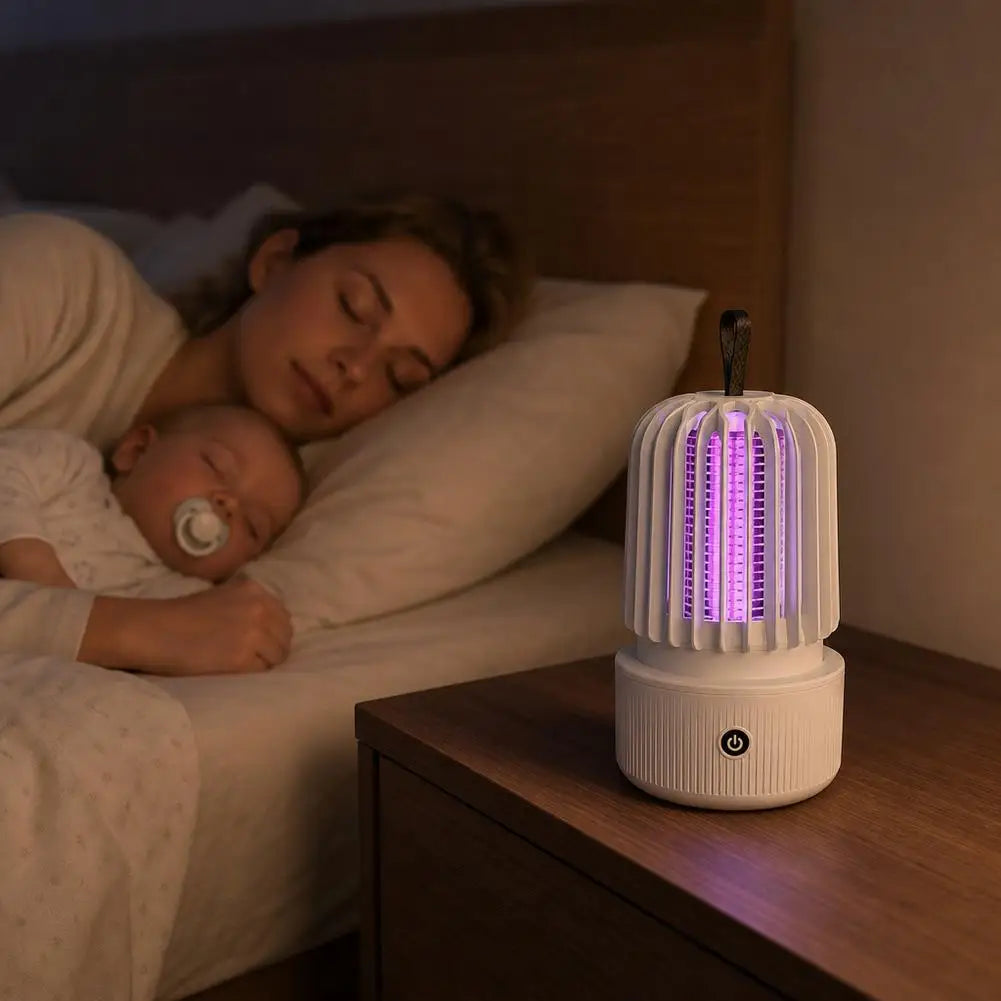 Electric Mosquito Killer Lamp Portable UV Light Bug Zapper USB Insect Fly Trap Quiet For Home Bedroom Outdoor Camping