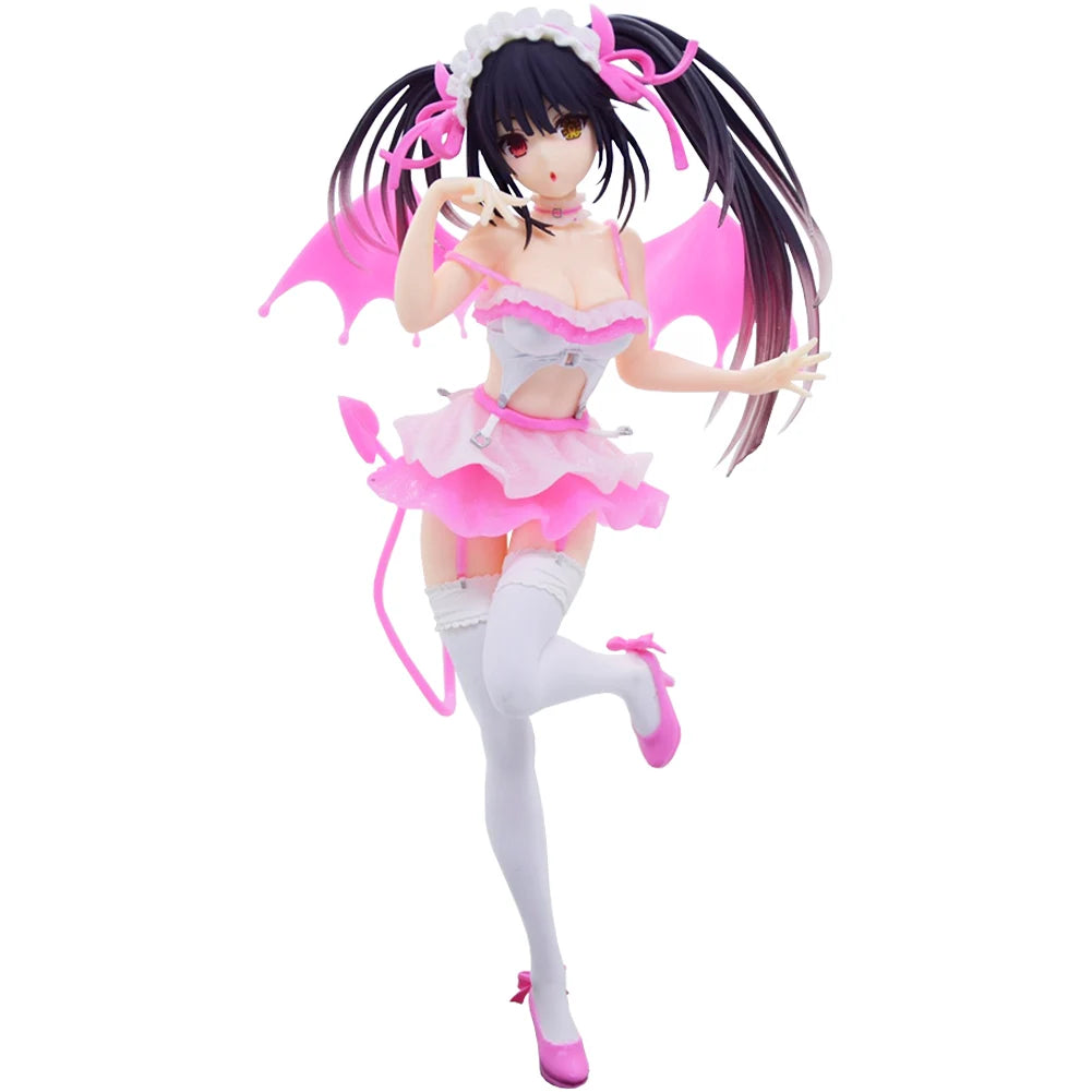 Anime Tokisaki Kurumi Figure Tokisaki Kurumi Action Figures PVC Model Cute Girl Toys Pink Devil Tokisaki Kurumi Figurine 20cm