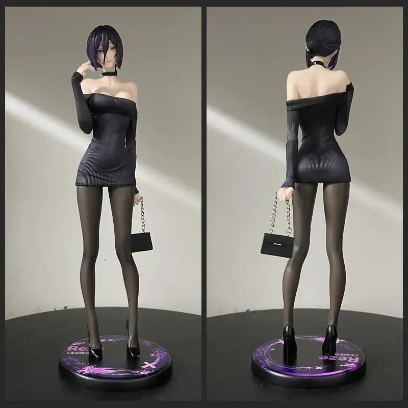 Anime Reze Character Figure Black Off-shoulder Dress PVC Statue Model Desktop Ornament Collectible Figurine Gift for Anime Fans