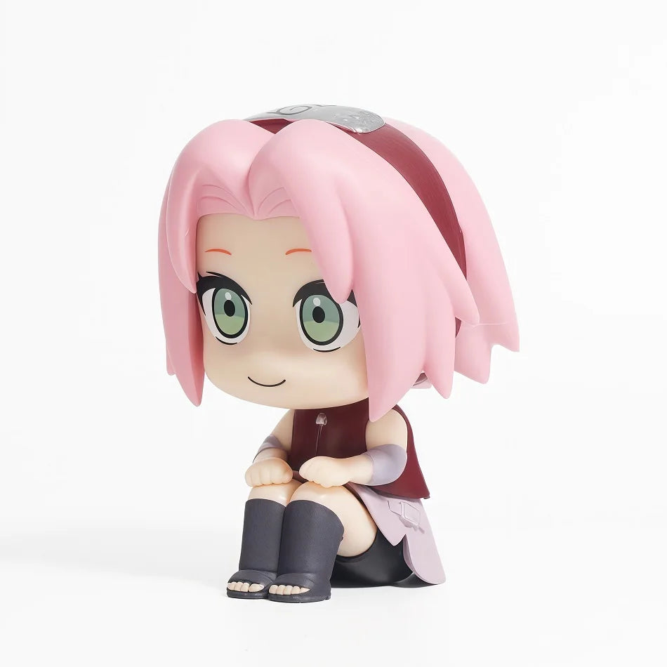 Naruto Chibi Figures Q Version Sitting Anime Figurines Sasuke Itachi Kakashi Gaara Hinata Sakura Collectible Desk Decor Gift