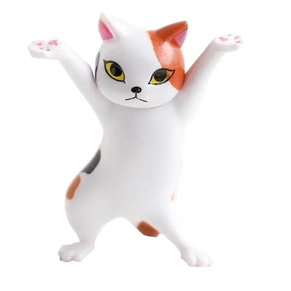 1/5Pc Funny Pen Holder Cat Doll Ornaments Plastic Crafts Earphone Support for Children Gift Room Desk Home Decoration Accessory