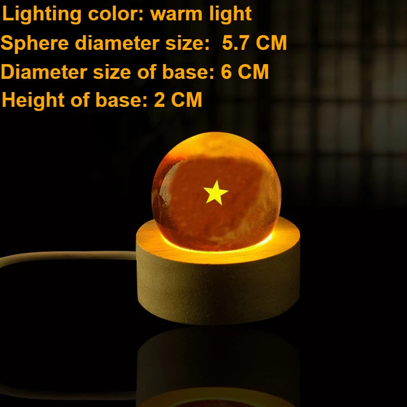 Dragon Ball crystal ball lamp Dragon wishing ball Led nightlight mini anime character crystal ball desktop ornaments gift toys