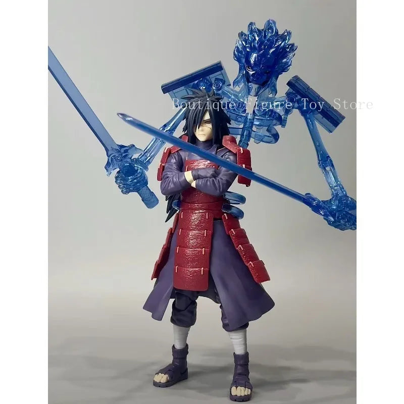 In Stock SHF Naruto Uchiha Madara Action Figure with Transparent Blue Susanoo Effect Anime Collection Model Toys