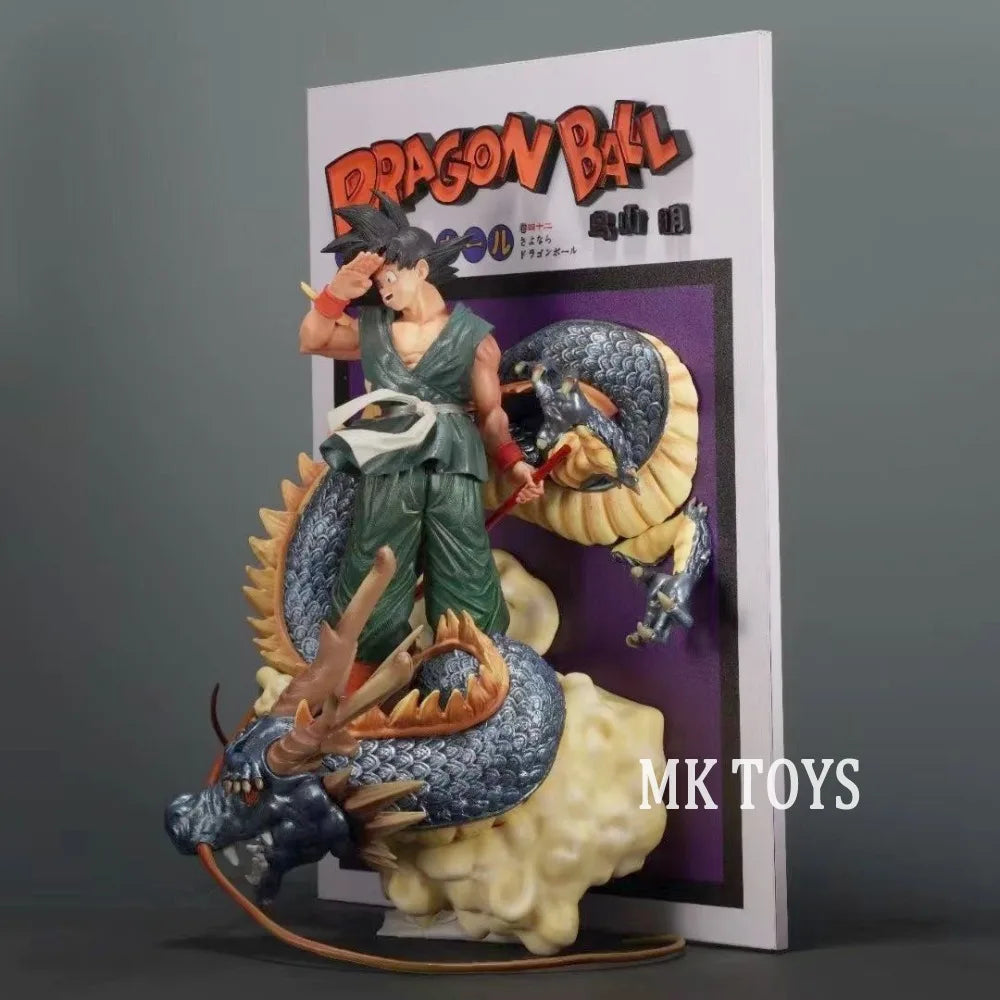 44.5cm Anime Dragon Ball Z Figure Title Page Shenron Goku Action Figures PVC Statue Model Collectible Decoration Toy Gifts