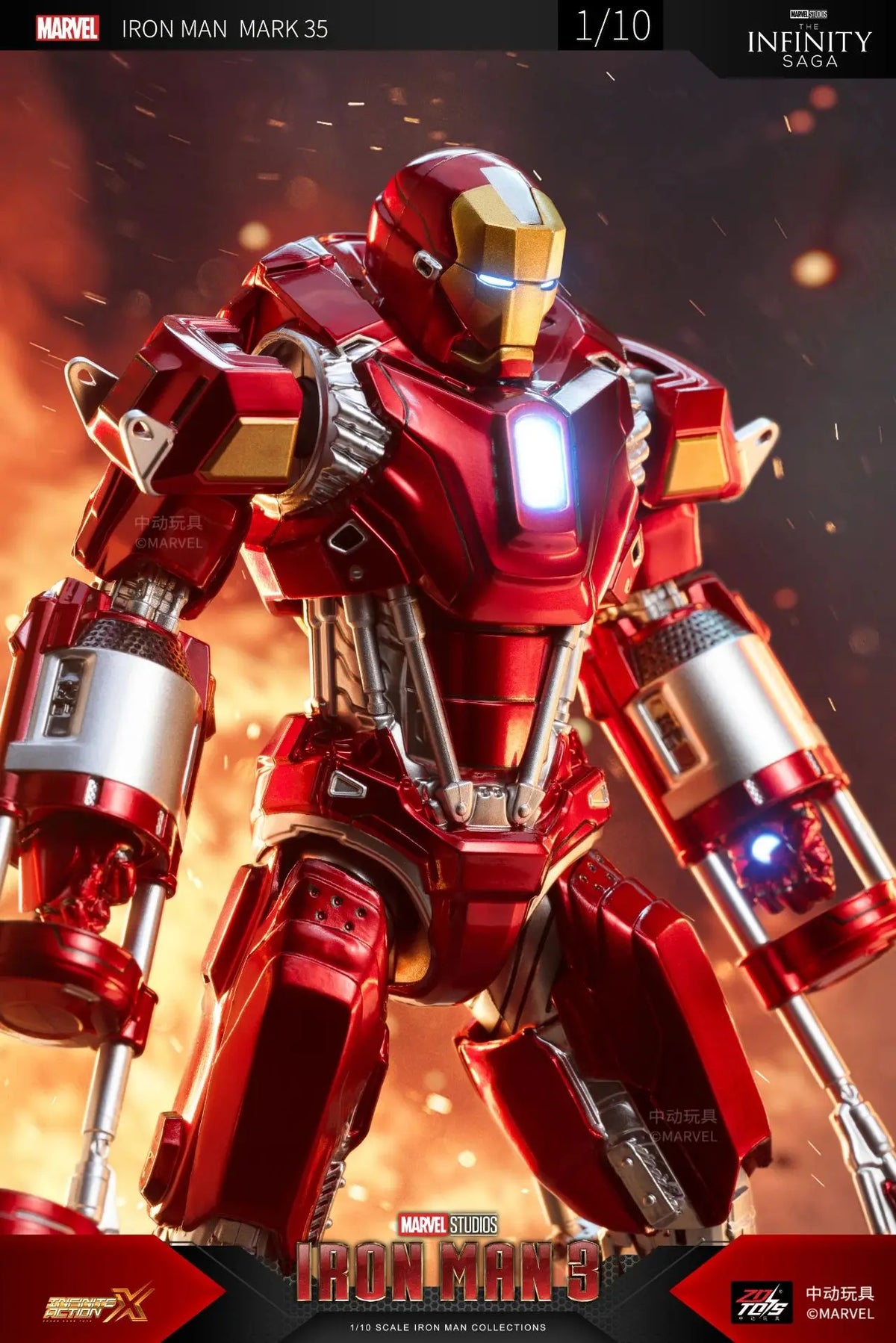 ZD Toys Iron Man Action Figure Mark 35 Red Snapper Iron Man MK 24 MK 22 MK 47 Tony Stark Ironman Figure Action Collect Toy Gift