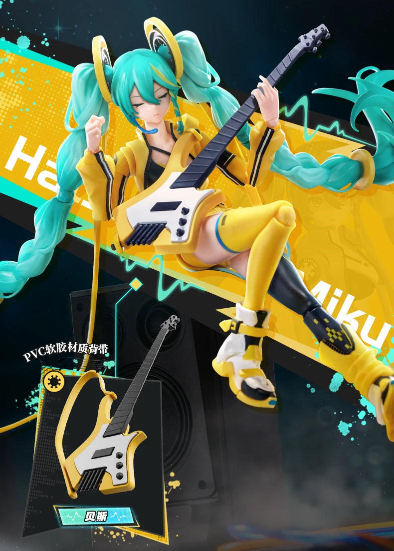Blokees Hatsune Miku Action Figure DIY Joint Mobility Anime Assembly Figurine Toy Cartoon Doll Collection Figures Christmas Gift