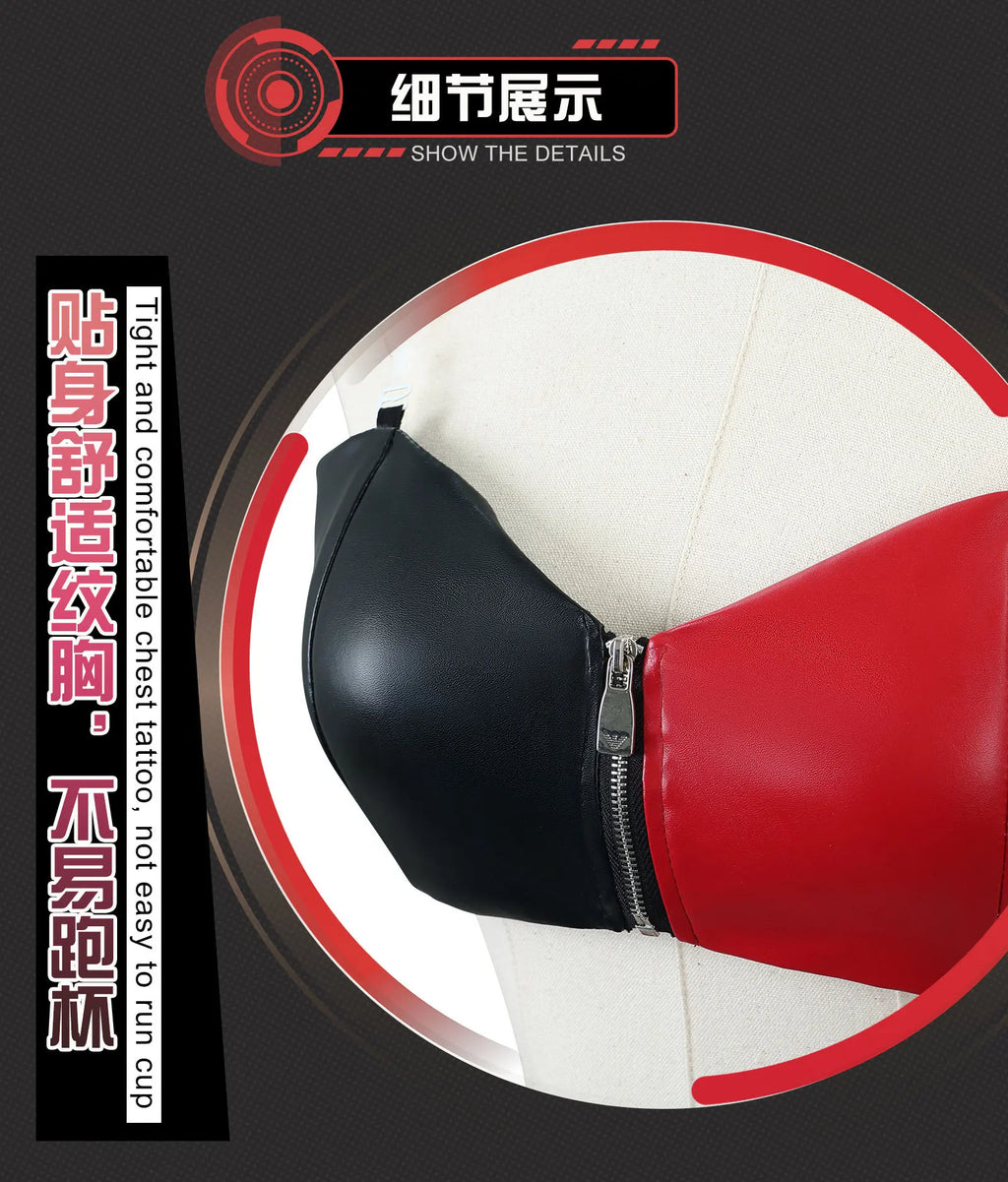 Suicide Anime Quinn Cosplay Costume Wig Faux Leather Jacket With Hats Shorts Bra Choker Gloves Belt Daily Wear Halloween