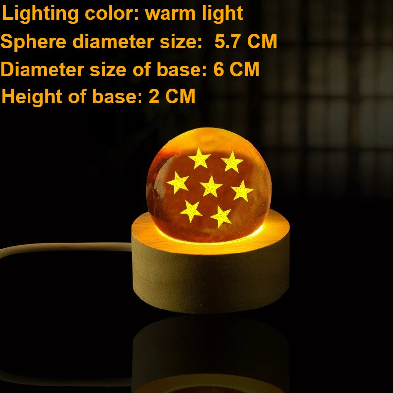 Dragon Ball crystal ball lamp Dragon wishing ball Led nightlight mini anime character crystal ball desktop ornaments gift toys