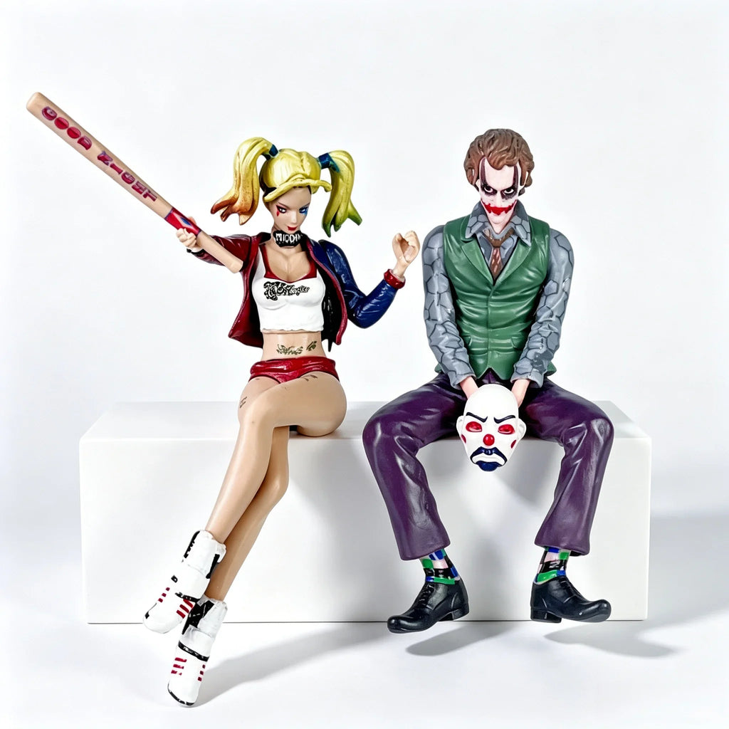 Joker & Harley Quinn PVC Sitting Exquisite Figure, Desktop & Car Decoration Ornament, Birthday & Holiday Gift