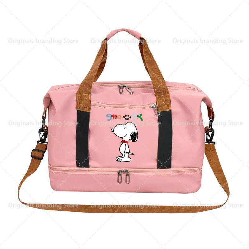 SNOOPY Travel Bag Anime Cartoon Women Waterproof Gym Sport Bag Fitness Handbag for Men Storage Bag Shoulderbag  birthday Gift