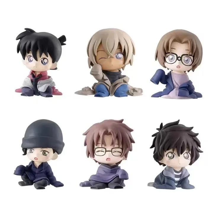 Detective Conan Sitting Pose Series Gashapon Shuichi Akai Subaru Okiya Ran Mouri Action Figure Model Toy