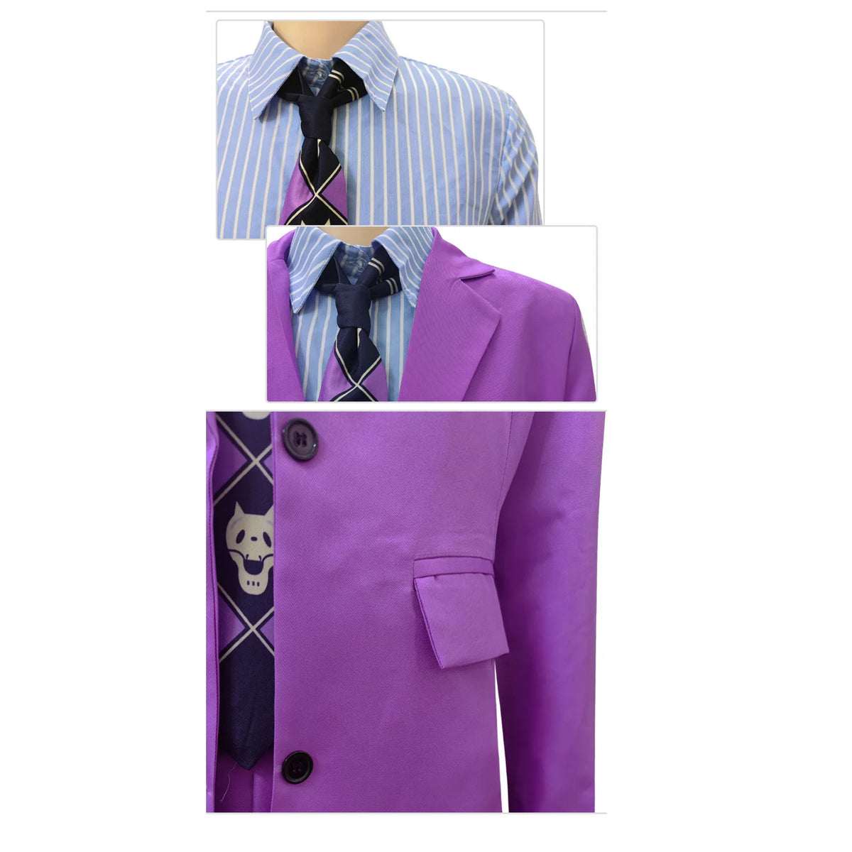 JoJo's Bizarre Adventure Kira Yoshikage Suits Coat Shirt Pants&Tie Men Anime Cos Outfit For Halloween Carnival Party Cos Costume