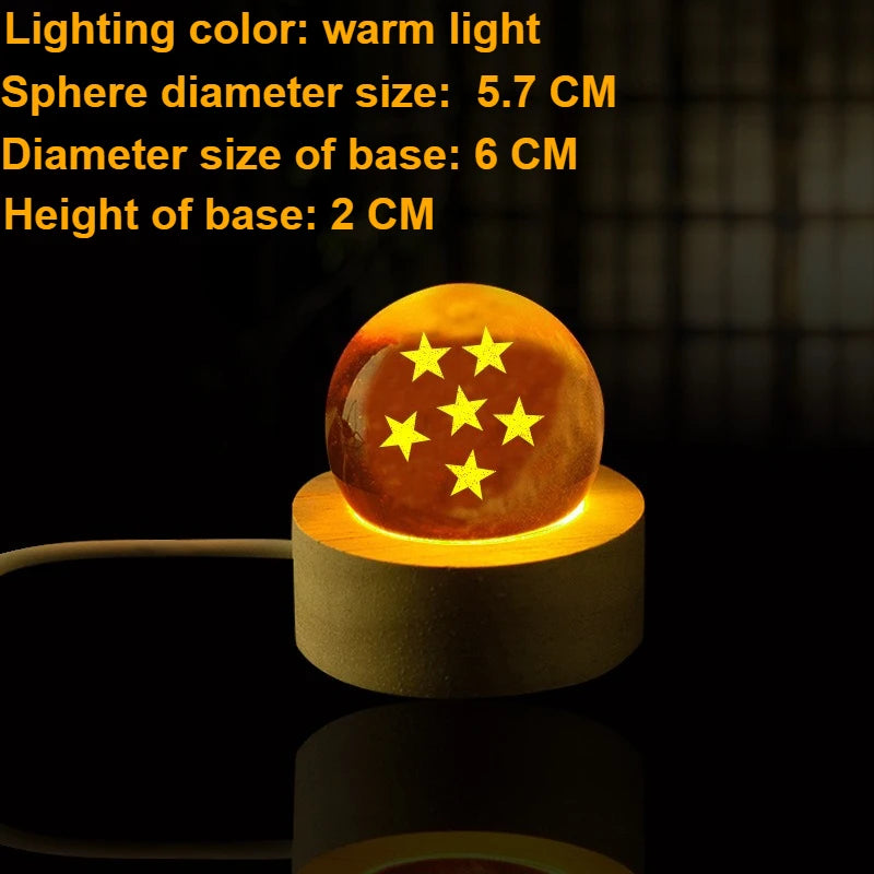 Dragon Ball crystal ball lamp Dragon wishing ball Led nightlight mini anime character crystal ball desktop ornaments gift toys