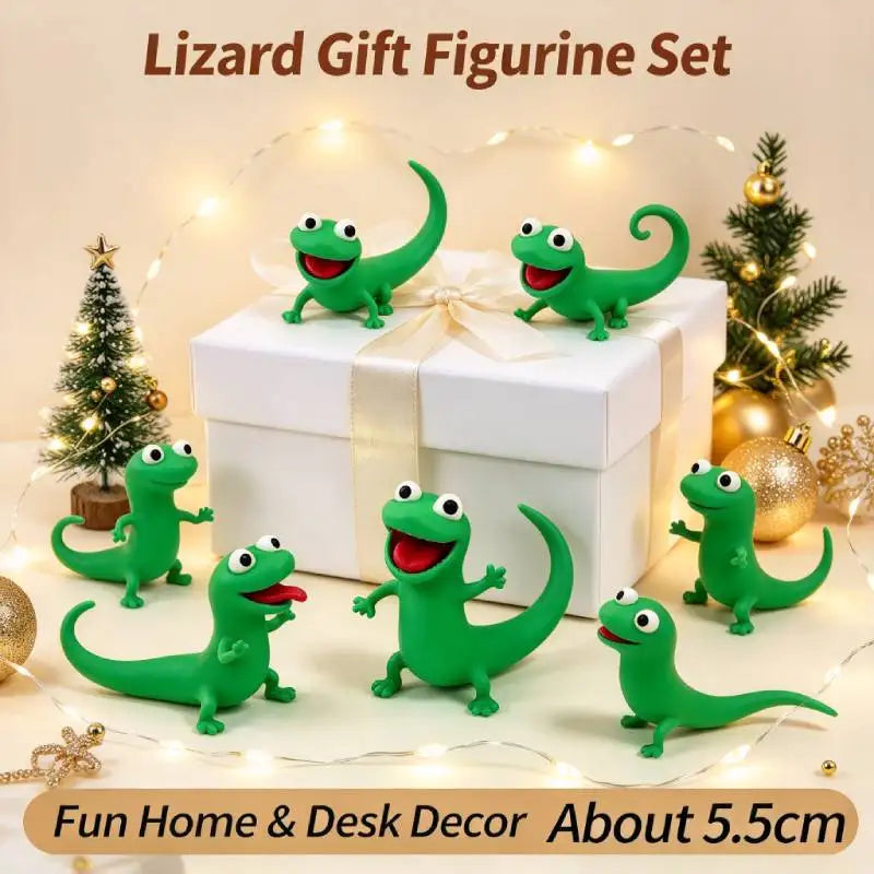 Novelty Green Lizard 3D Print Ornament Cartoon Tom Lizard Figurine Statue Desktop Decoration Ornament Collectible Model Gift