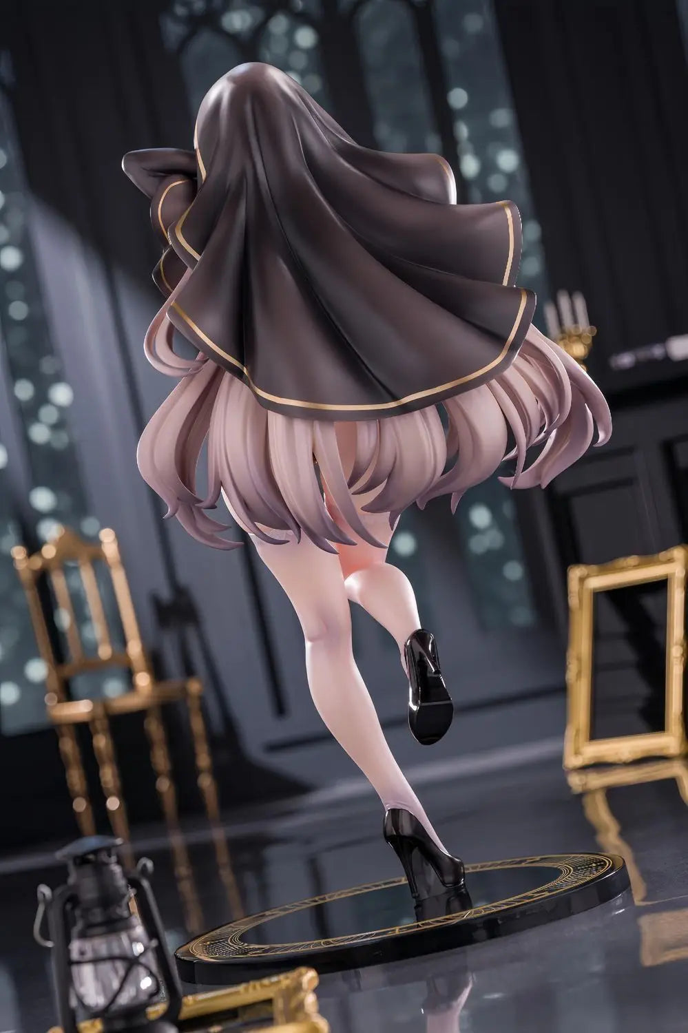 25cm Elf Nun Standing Pose Bishoujo Anime Figure Statue Desktop Decoration Gift for Fans