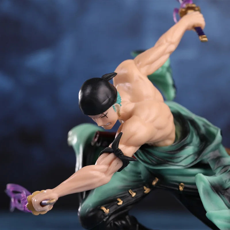 One Piece Roronoa Zoro Three Thousand Worlds Pop Action Figure Double Headed Three Sword Style Pvc Boxed Model Ornament