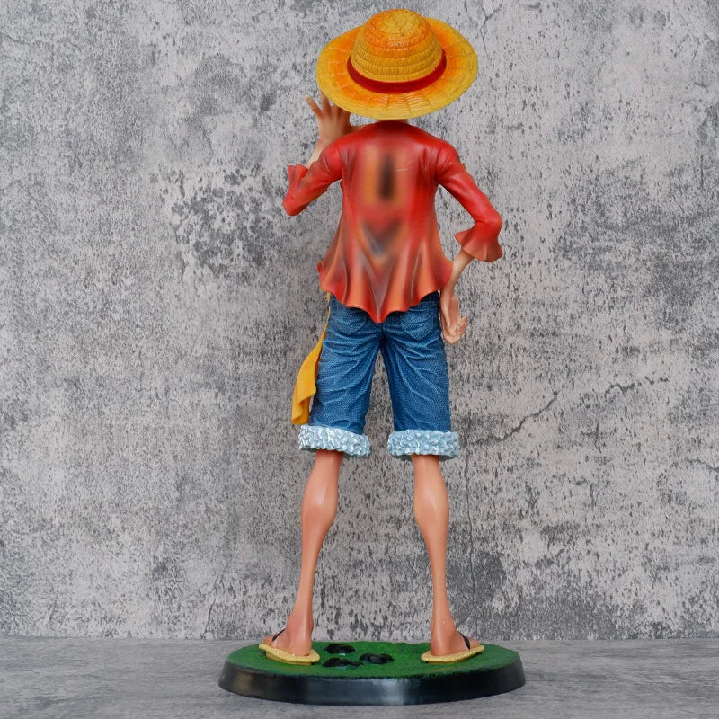 One Piece Luffy Smiling Face Standing Pose Large & Small Size Anime Figure Statue Desktop Decoration Gift Set