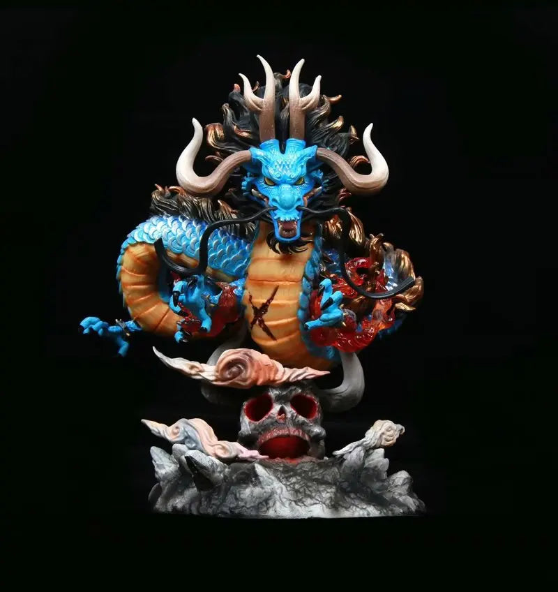 Anime 22cm One Piece Anime Figure Gk Kaido Dragon Form Four Emperors With Lamp Pvc Action Figure Model Dolls Antistress Toy Gift