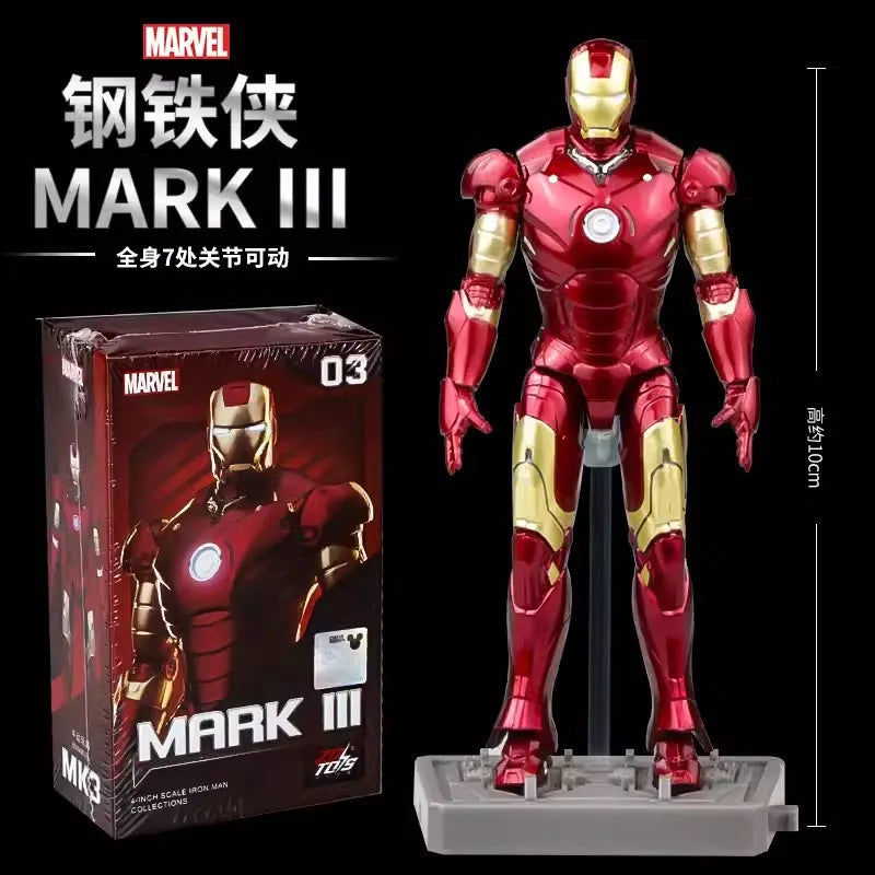Zd Toys Marvel Iron Man Mark Mk1 Mk7 Series Action Figure Movable Collectible Model Desktop Decoration Gift Toys