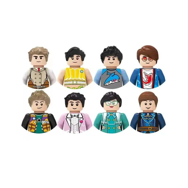 Kids 3D Family Figures Set Building Blocks City Worker Fireman Doctor Dolls Bricks Educational Toys For Children Birthday Gift
