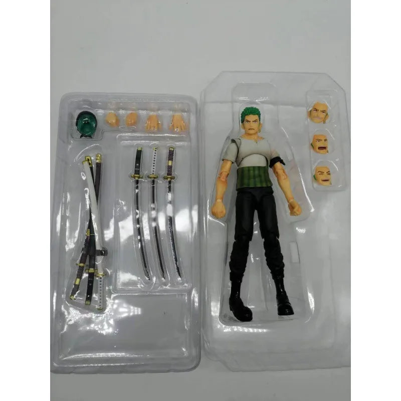 New One Piece Series Sizable Action Figure Roronoa Zoro Desk Toy Collectible Model Statue Boxed Standing Posable Anime Figurine