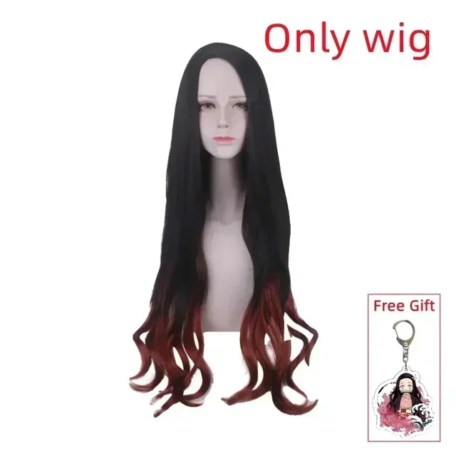 2025  Kamado Nezuko Cosplay Kostuum Anime Kimono Kamado Nezuko Pruik Uniform Halloween Vrouwen Kinderkleding