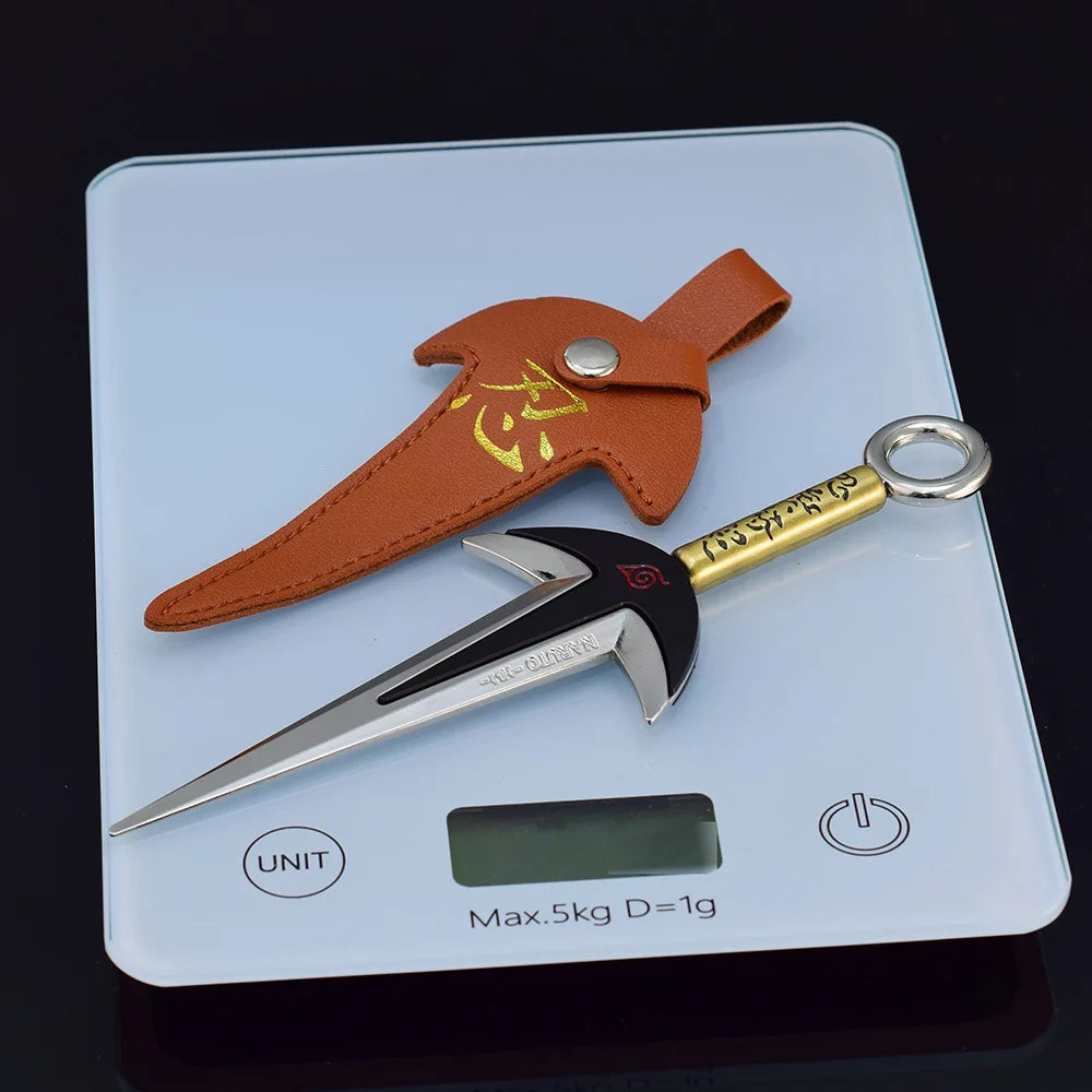 18cm/30cm Naruto Namikaze Minato Weapon The Art of FlyThunder God Kunai Metal Craft Model with Holster Desk Ninja Ornaments Toys