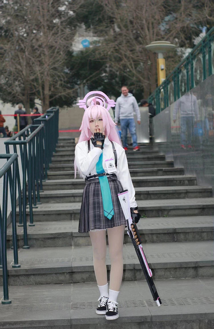 Takanashi Hoshino Costume Game Blue Archive Cosplay School JK Uniforms Top Skirts Wig Outfit Carnival Party Women Man Anime Suit