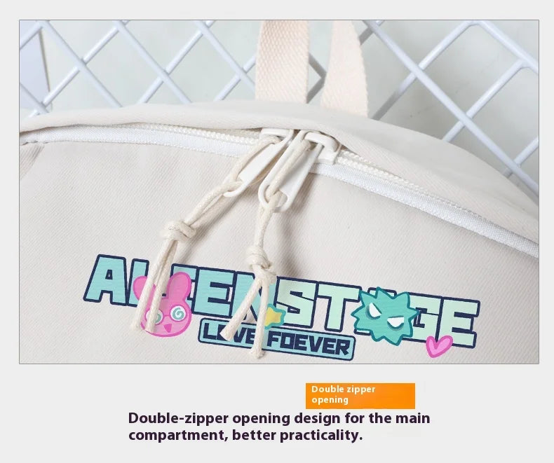 Alien Stage Anime Peripheral Kawaii Student Schoolbag Large Capacity Backpack Animation Peripheral Bag Leisure Backpack For Fans