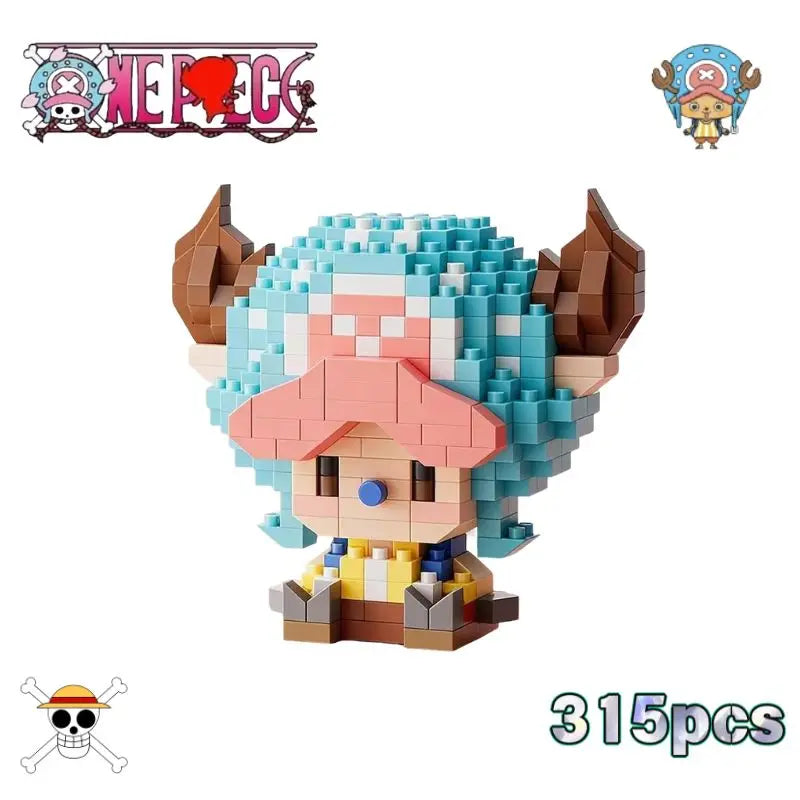 ONE PIECE Sun God Nika Luffy Micro Building Block Chopper Ace Buggy -3D Anime Model Assembly Mini Bricks Figure Toys For Gift