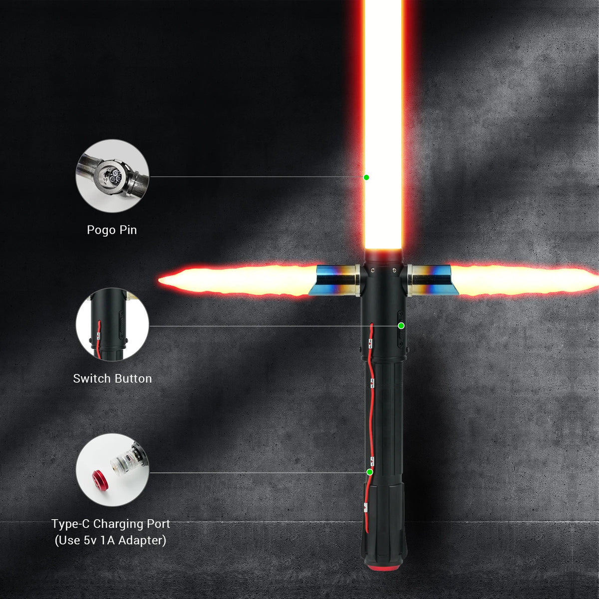 Damiensaber Kylo Ren Se Lightsaber Crossguard Lightsaber