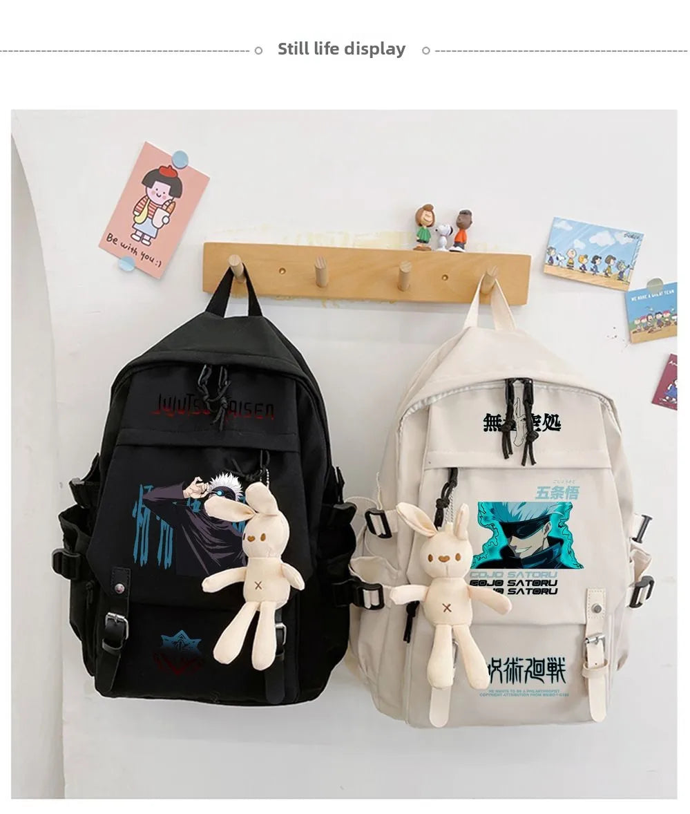 Satoru Jujutsu Kaisen Anime Cosplay Backpack Students School Bag Cartoon Bookbag Laptop Travel Rucksack Outdoor Kids Gifts