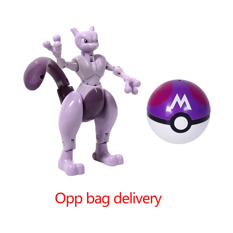 Deform Pokemon Pokeball Greninja Lucario Ball Action Figure Toy Set Mew Pikachu Dragonite Snorlax Venusaur Blastoise Elf Monster