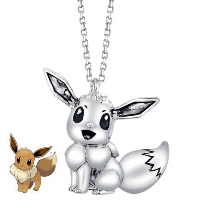 New Pokemon Espeon Snorlax Gengar Mewtwo Necklace Couple Accessories Anime Peripherals Fashion Cartoon Niche Light Luxury Gifts