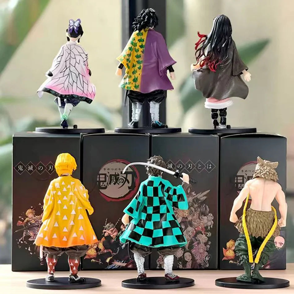 Demon Slayer Kimetsu no Yaiba Figure Kamado Tanjirou Agatsuma Zenitsu Nezuko PVC Model Toys Anime Character Warrior Figure