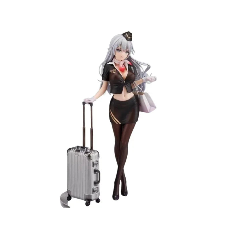 Original Painting of Beautiful Anime Handmade Decoration Stewardess Su Yuan Shizhi Uniform Animation Handmade Model
