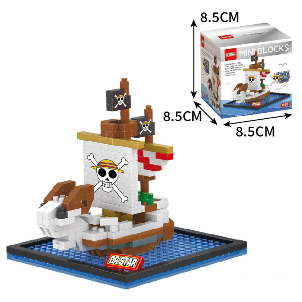 One Piece Anime Pirate Ship Building Blocks Thousand Sunny Going Merry Moby Dick Bricks Piece Figure Creative Toys Birthday Gift