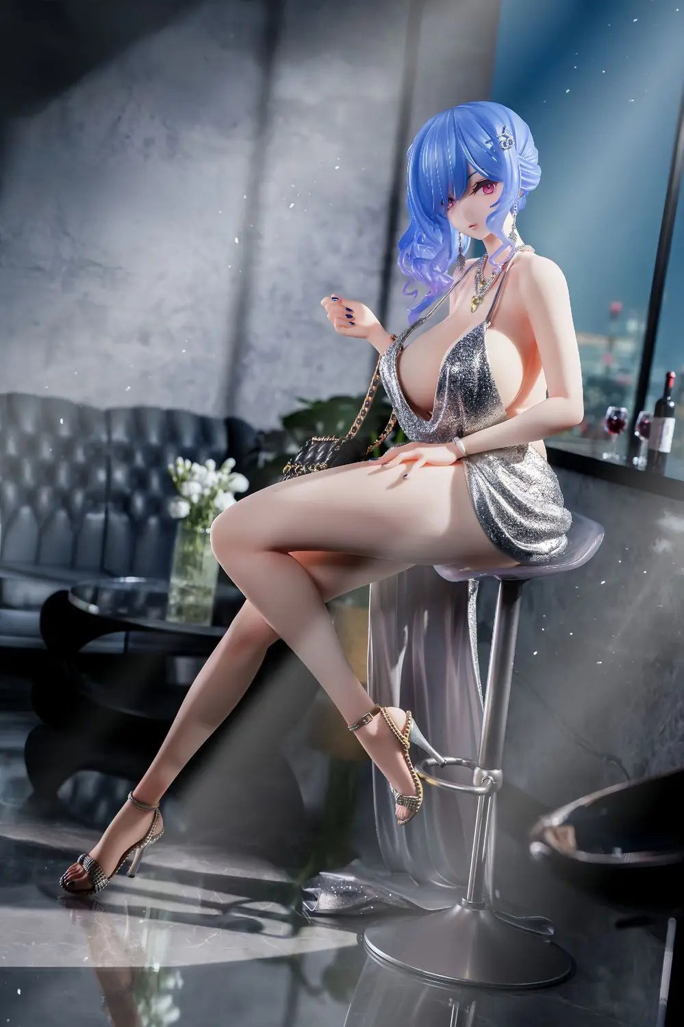 Azur Lane St. Louis Anime Figure 28cm Seated Pose Evening Dress Version Collectible Statue for Desktop Decoration Gift