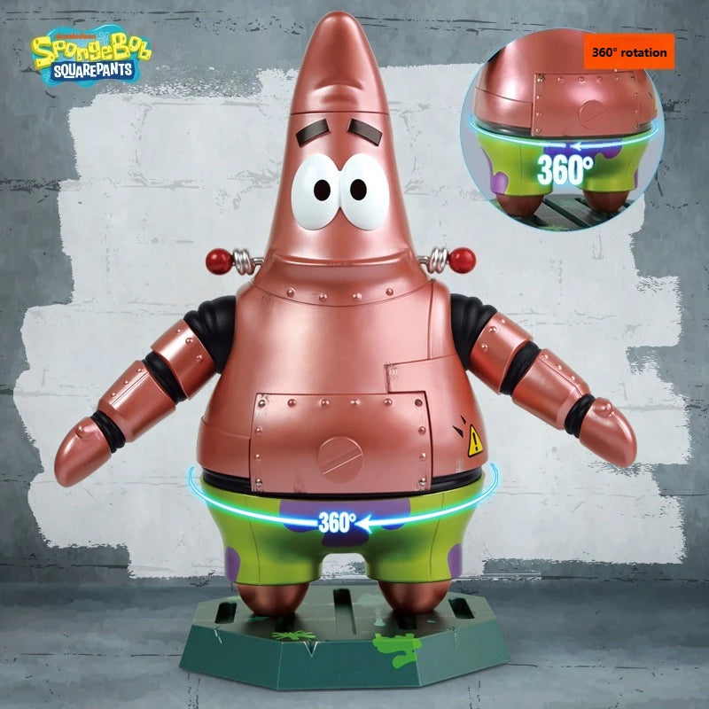 New Patrick Mechanical Style Model 360° Waist Rotation SpongeBob Series Collection of Ornaments PVC Large Figure Toy Gifts