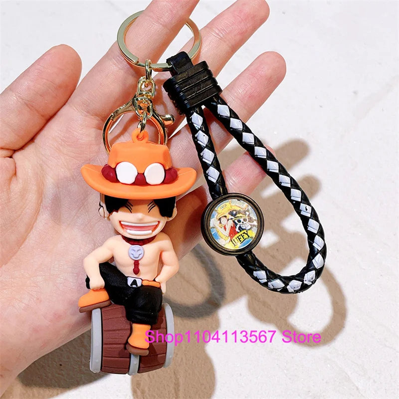 One Piece Luffy Keychain Monkey D. Luffy Roronoa Zoro Cartoon Character Ornament Key Bag Pendant Clothing Accessories