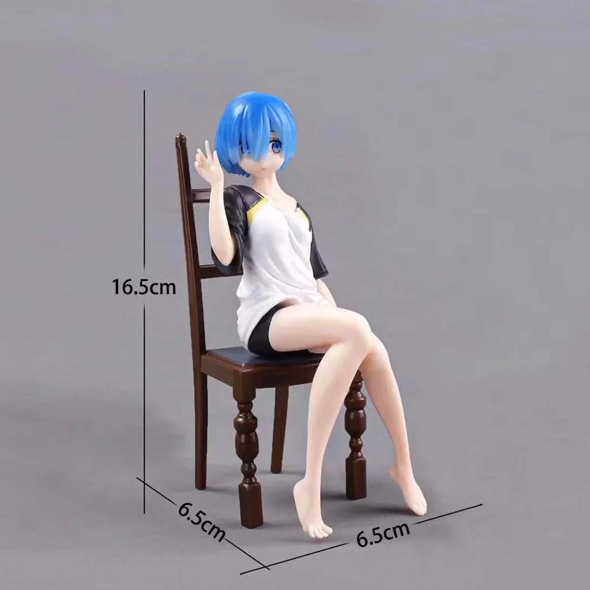 Rem Ram Emilia Anime Character Figure Statue, Detailed Painted Desktop Collectible Ornament for Shelf Display & Gifting