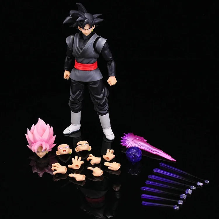 New Dragon Ball Black Goku Zamasu Anime Action Figure Super Saiyan Movie Version Dbz Model With Multiple Accessories Toys Gifts