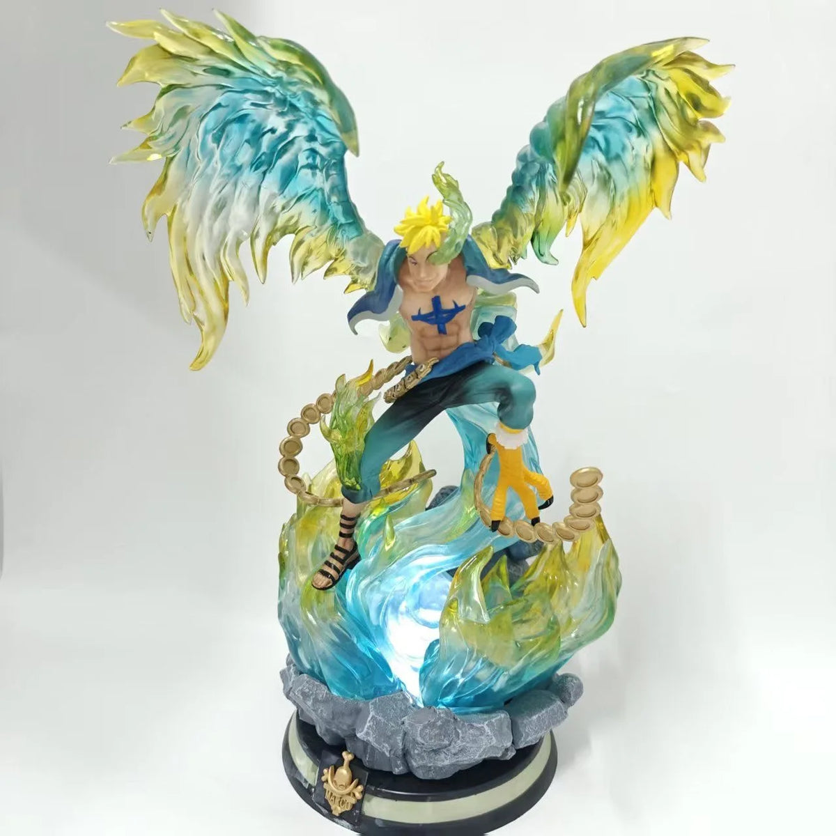 39cm/15.35in One Piece Anime Marco Phoenix Whitebeard Pirates Collectible Statue Model Figure Ornament Gifts