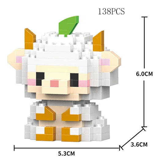 Micro Diamond Blocks Mini Animals Classic Pet tiger lion Model Building Creative Bricks Kids Toys Cartoon elephant bear horse