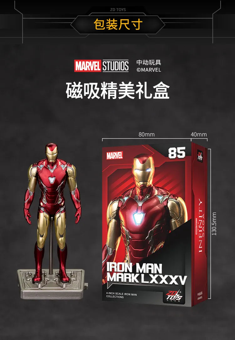 ZDTDS Original Iron Man 4 Inch MK42 MK43 MK45 MK46 MK50 MK85 Mark Action Figure Marvel Legend Avengers Tony Stark Toy Model Gift