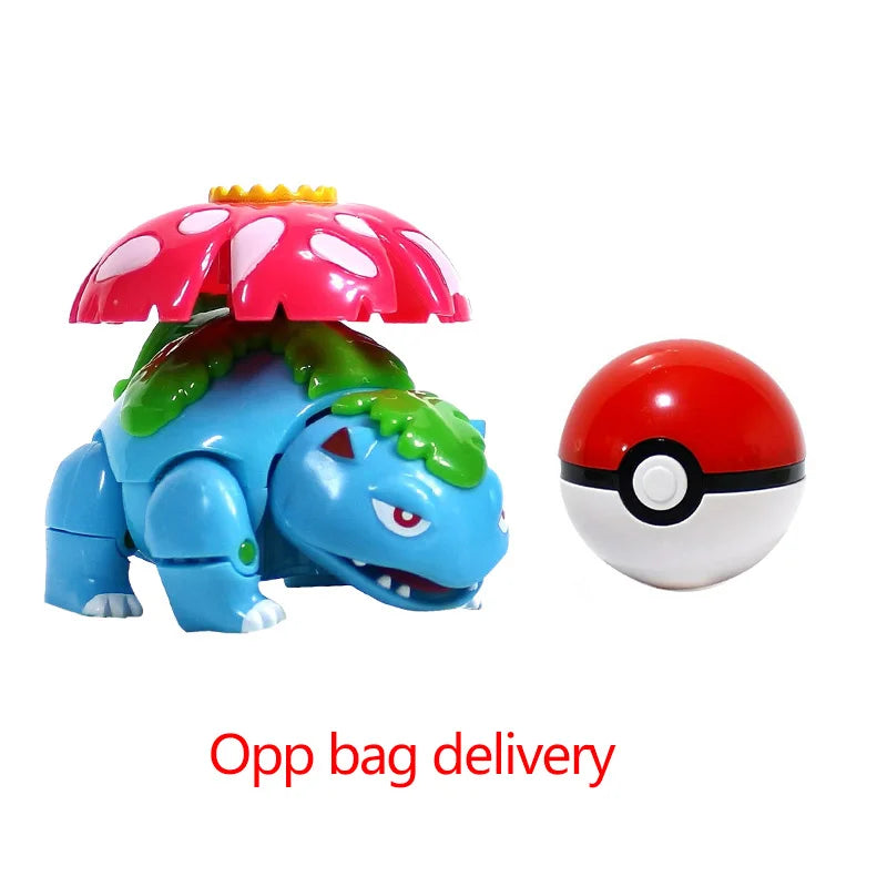 Deform Pokemon Pokeball Greninja Lucario Ball Action Figure Toy Set Mew Pikachu Dragonite Snorlax Venusaur Blastoise Elf Monster