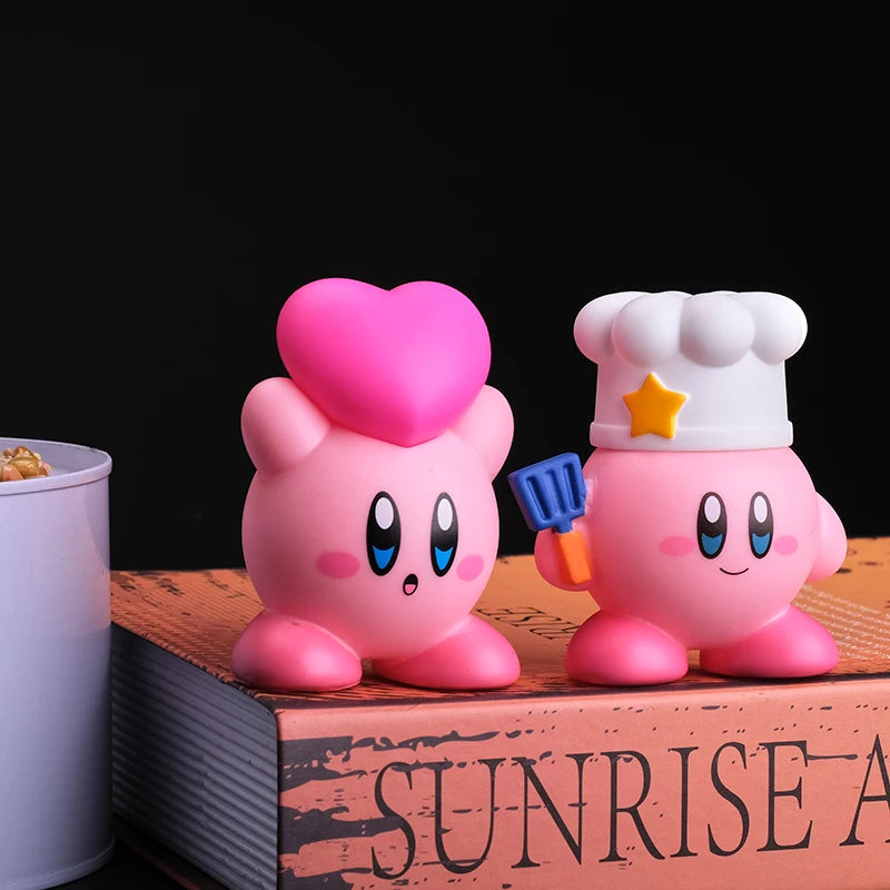 8Pcs/Set Games Star Kirby Anime Figure  Cute Cartoon Pink Kirby Mini Figure Decorative Collection Toy For Children's Gifts