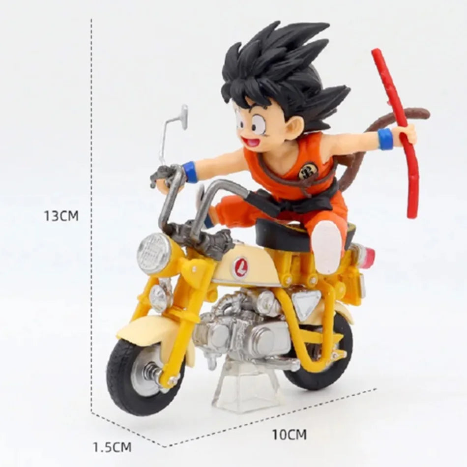 New 13cm Dragon Ball Z Anime Figure Son Goku Master Roshi Locomotives PVC Action Kame Sennin Motorcycle Toys for Children