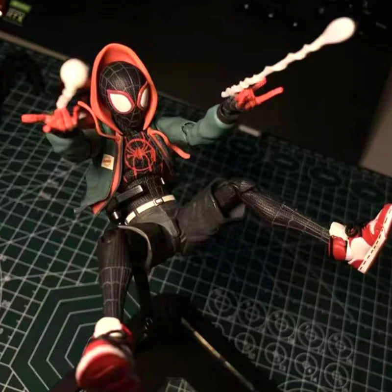 The Spider‑Verse Miles Morales Collectable Action Figure, Adjustable Joints Cool Posing Toy For Birthday Gift