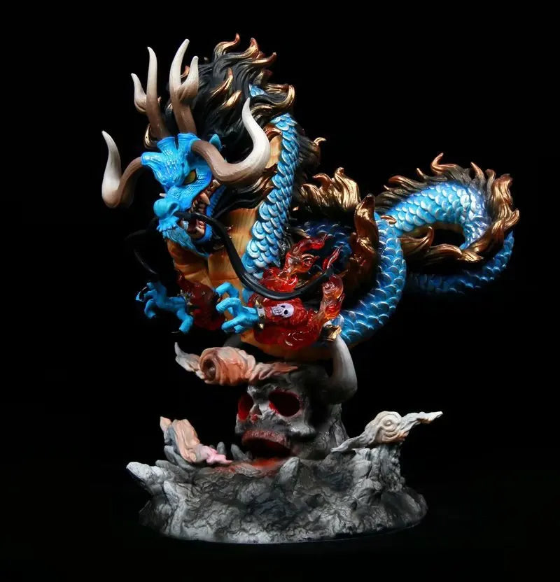 Anime 22cm One Piece Anime Figure Gk Kaido Dragon Form Four Emperors With Lamp Pvc Action Figure Model Dolls Antistress Toy Gift
